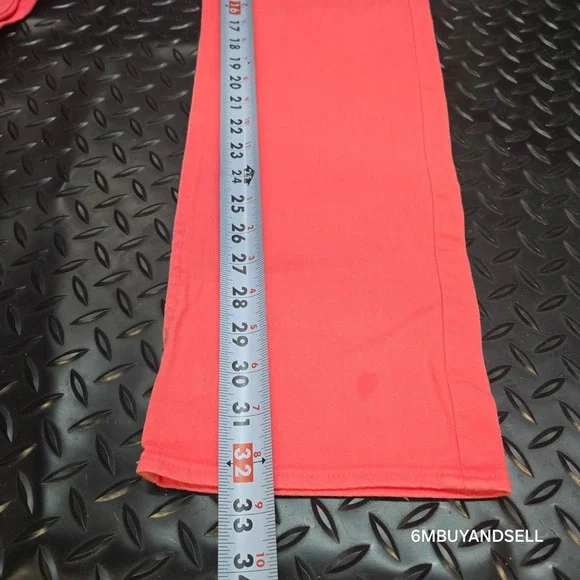 J.Crew Matchstick Jeans 33 Coral Pink Straight Leg Stretch Denim Pants 24642 - Picture 14 of 14